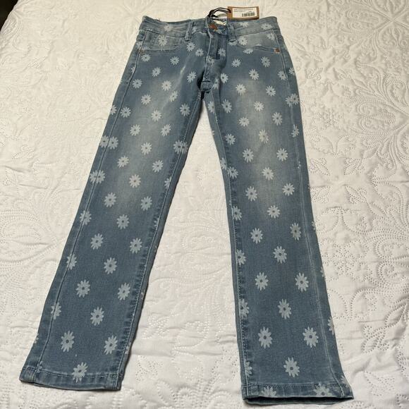 NWT Mini Molly Floral Denim Jeans Size 6-8 - Picture 10 of 11